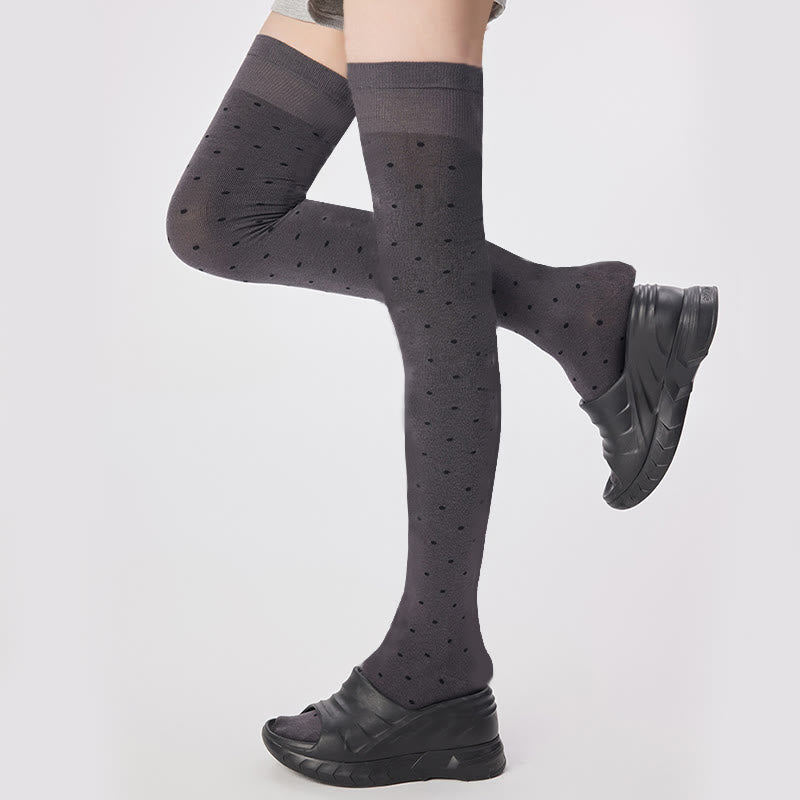 Oberschenkelhohe Socken mit Polka-Dots (2 Paar) - image 5