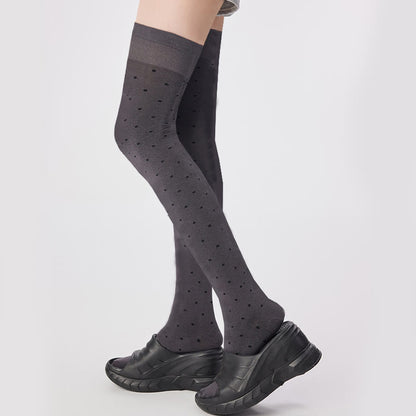 Oberschenkelhohe Socken mit Polka-Dots (2 Paar) - image 2