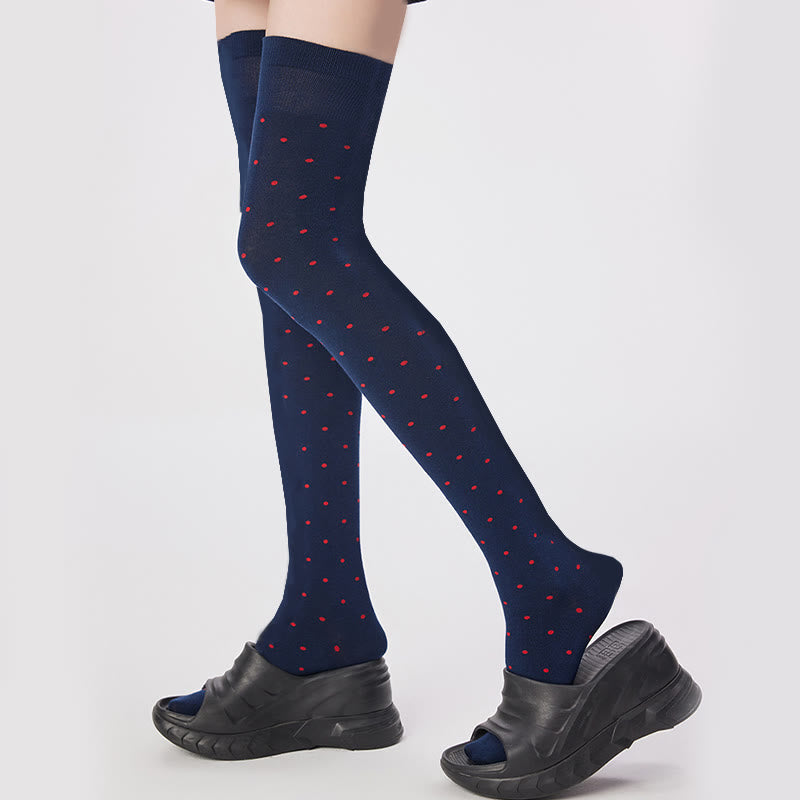 Oberschenkelhohe Socken mit Polka-Dots (2 Paar) - image 6
