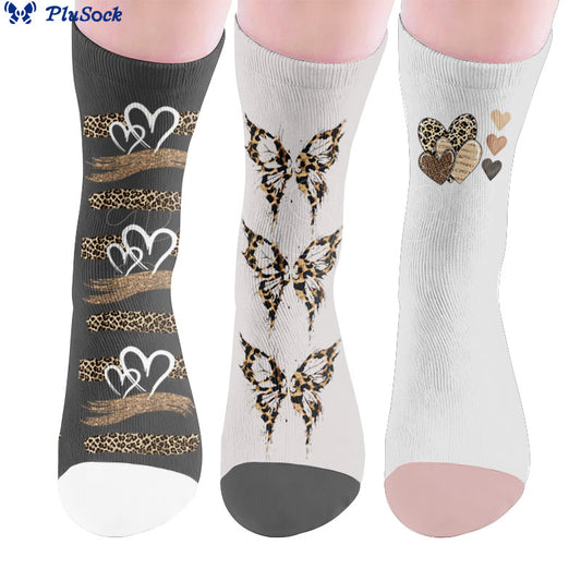 Leoparden-Schmetterlings-Herz-Socken - image 0