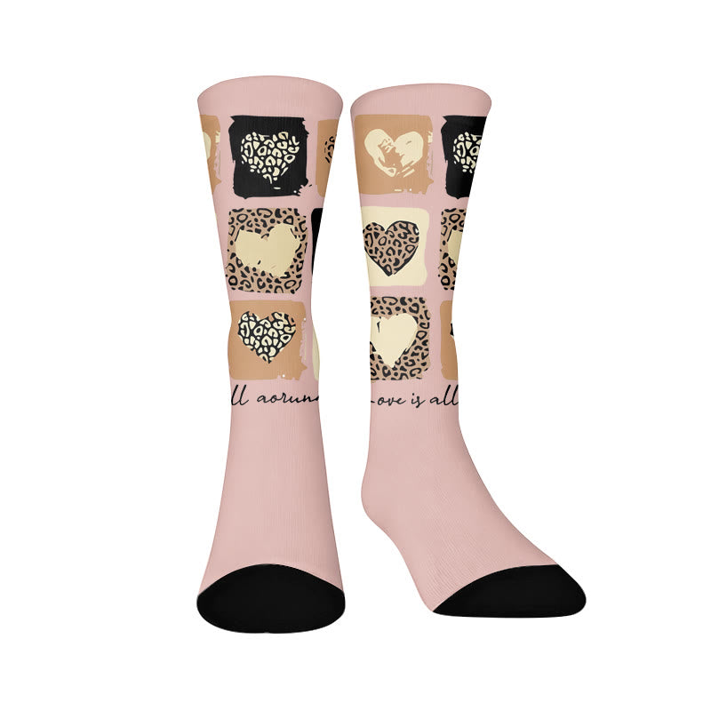 Socken mit Schmetterlingsherz und Leopardenmuster - Herz (1 Paar) - EU37-44 (US4-10) - image 8