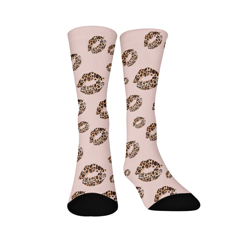 Socken mit Leopardenmuster - Lippen (1 Paar) - EU37-44 (US4-10) - image 8