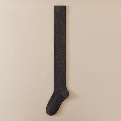 Übergroße, einfarbige Oberschenkelstrümpfe (2 Paar) - Dunkelgrau - EU36-42 (US3-8,5) - image 6