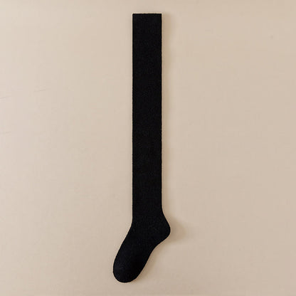 Übergroße, einfarbige Oberschenkelstrümpfe (2 Paar) - Schwarz - EU36-42 (US3-8,5) - image 14