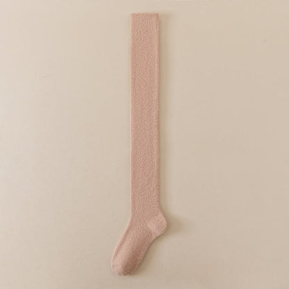 Übergroße, einfarbige Oberschenkelstrümpfe (2 Paar) - Khaki - EU36-42 (US3-8,5) - image 13