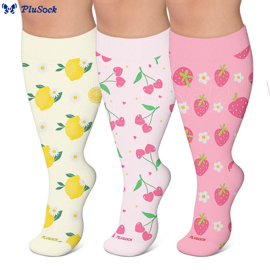 Kompressionsstrümpfe in Übergröße mit Zitronen-, Kirsch- und Erdbeergeschmack - image 0