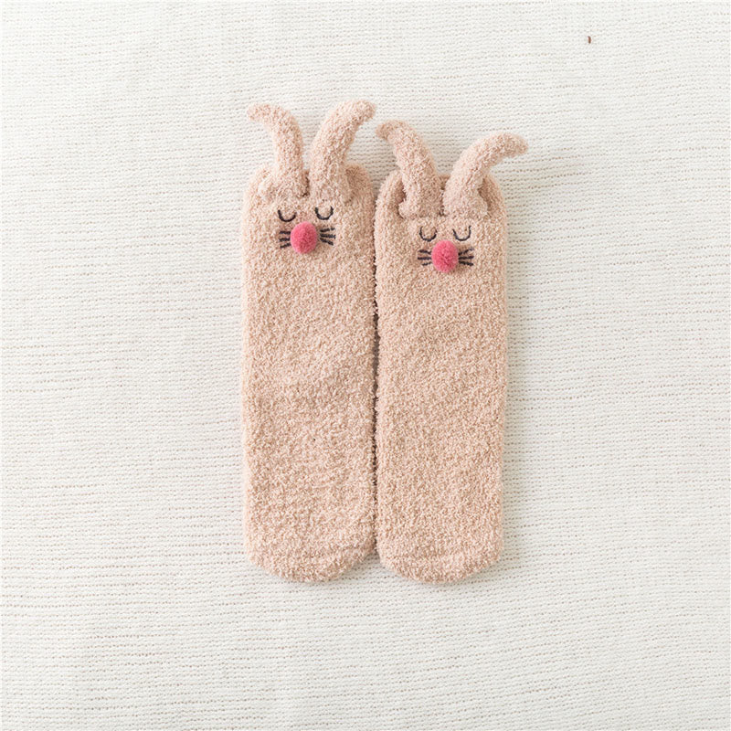 Plüsch-Hasenohren-Socken (3 Paar) - Khaki - EU36-40 (US3-7) - image 11