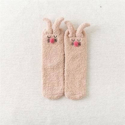 Plüsch-Hasenohren-Socken (3 Paar) - Khaki - EU36-40 (US3-7) - image 11