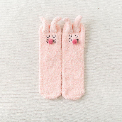 Plüsch-Hasenohren-Socken (3 Paar) - Rosa - EU36-40 (US3-7) - image 13