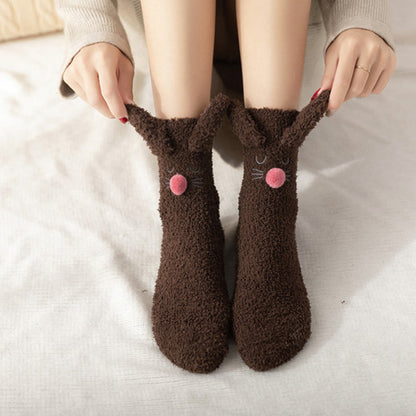 Plüsch-Hasenohren-Socken (3 Paar) - image 1