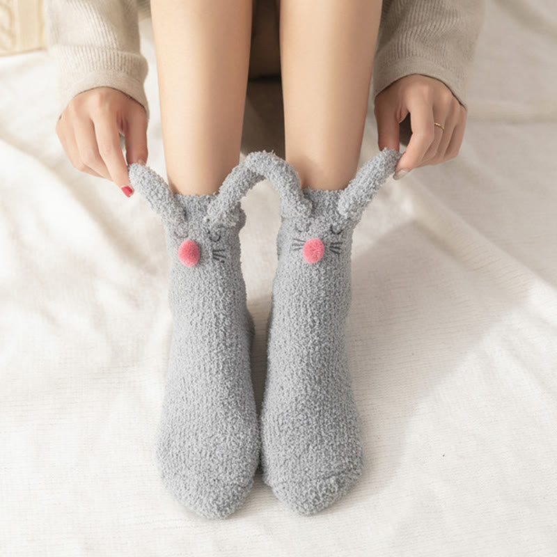 Plüsch-Hasenohren-Socken (3 Paar) - image 3