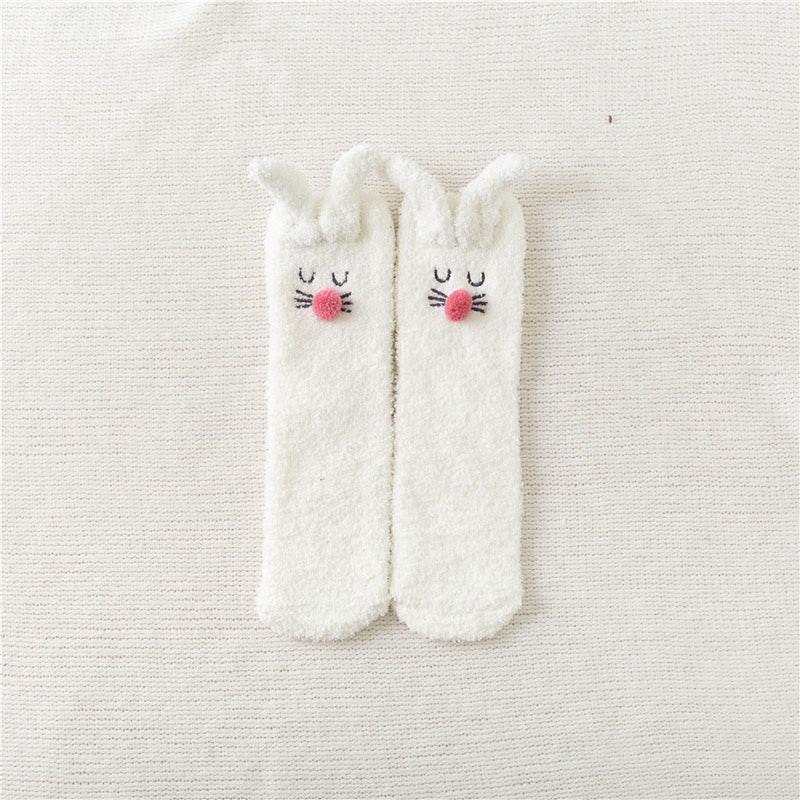 Plüsch-Hasenohren-Socken (3 Paar) - Weiß - EU36-40 (US3-7) - image 9