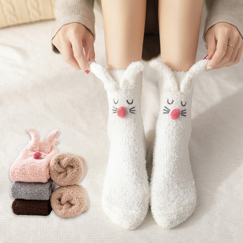 Plüsch-Hasenohren-Socken (3 Paar) - image 0