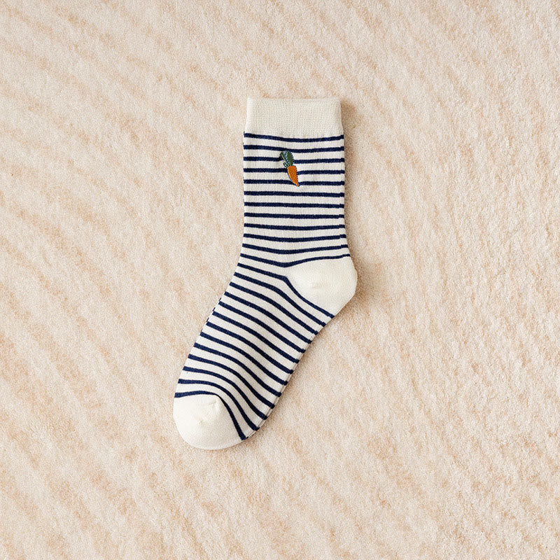 Vintage-Socken mit Kaninchenstickerei (5 Paar) - image 10