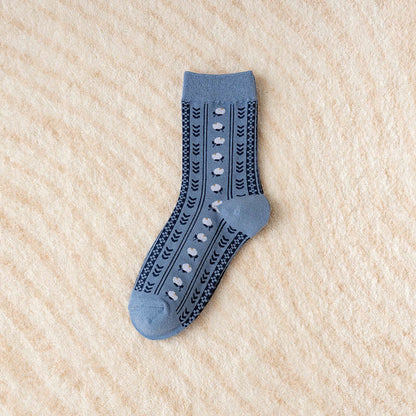 Vintage-Socken mit Kaninchenstickerei (5 Paar) - image 8