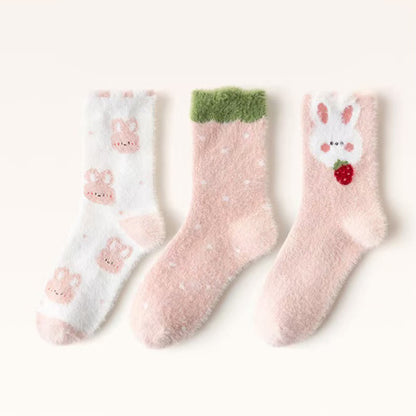 Niedliche Hasen-Viertelsocken (3 Paar) - Mehrfarbig - EU36-40 (US3-7) - image 5
