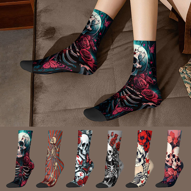 3D-Totenkopf-Viertelsocken (3 Paar) - image 0