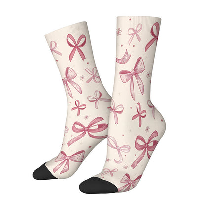 Socken mit 3D-Lippen und Schleife, Motiv: Vierteldollar-Münzen (3 Paar) - A - EU36-42 (US3-8,5) - image 3