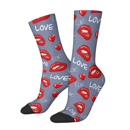 Socken mit 3D-Lippen und Schleife, Motiv: Vierteldollar-Münzen (3 Paar) - G - EU36-42 (US3-8,5) - image 9