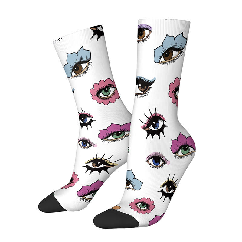 Socken mit 3D-Lippen und Schleife, Motiv: Vierteldollar-Münzen (3 Paar) - C - EU36-42 (US3-8,5) - image 5