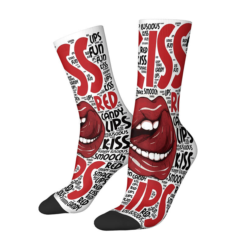 Socken mit 3D-Lippen und Schleife, Motiv: Vierteldollar-Münzen (3 Paar) - H - EU36-42 (US3-8,5) - image 10
