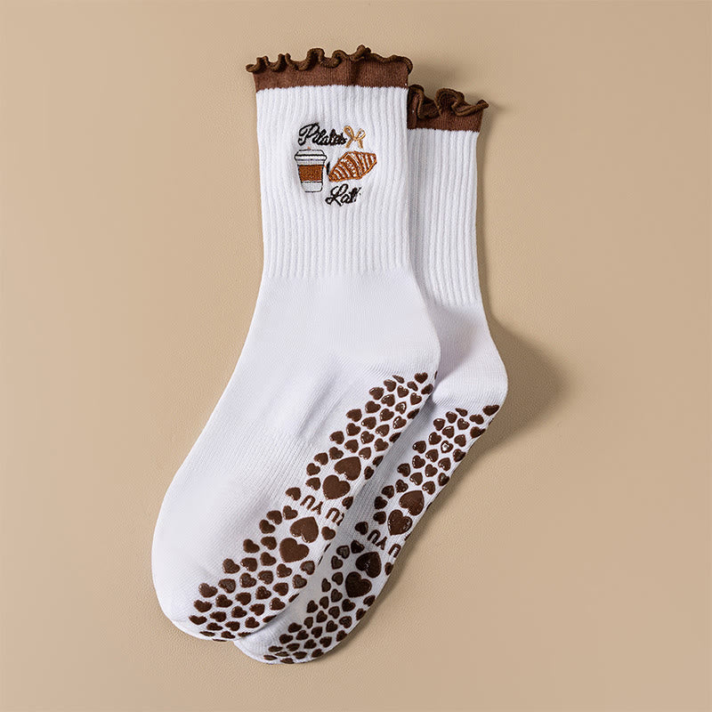 Yoga-Socken in Übergröße mit Kirschrot (4 Paar) - Kaffee - EU36-40 (US3-7) - image 5