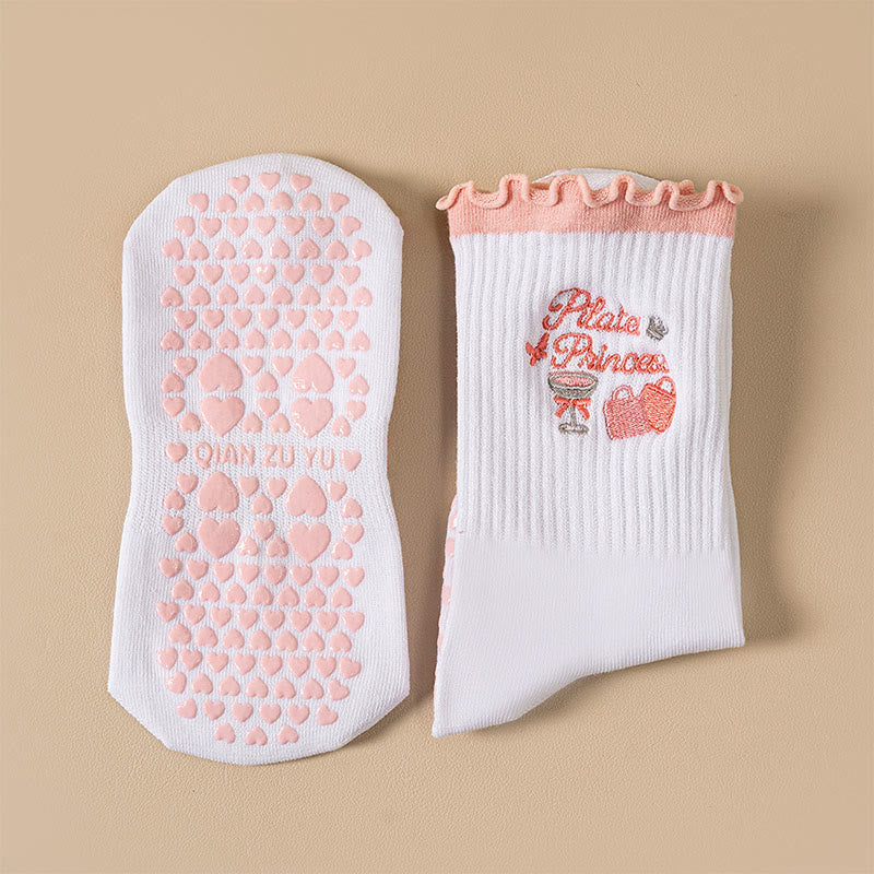 Yoga-Socken in Übergröße mit Kirschrot (4 Paar) - image 6