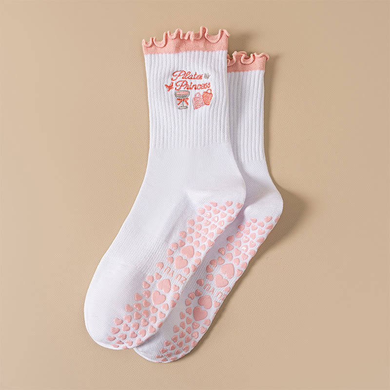 Yoga-Socken in Übergröße mit Kirschrot (4 Paar) - Rosa - EU36-40 (US3-7) - image 3