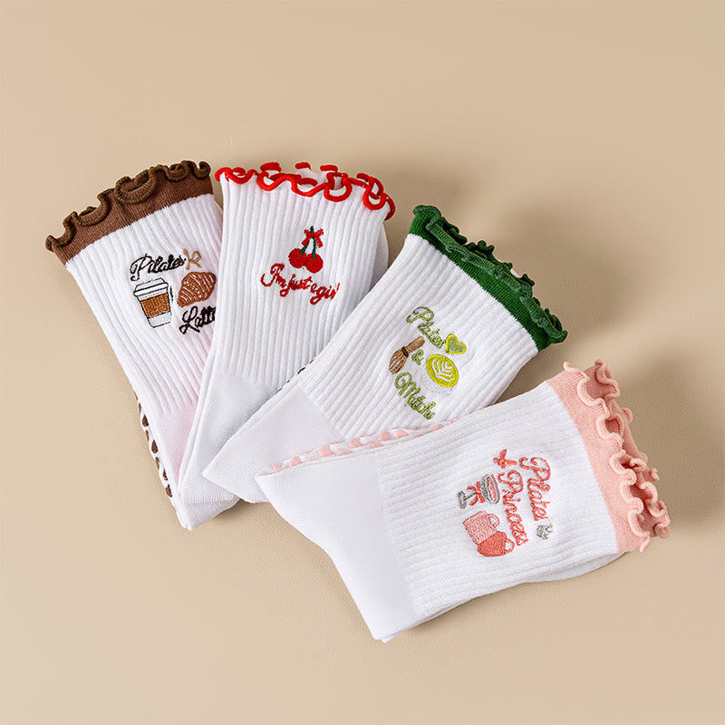 Kirschkaffee-Socken mit rutschfester Oberfläche (4 Paar) - image 15