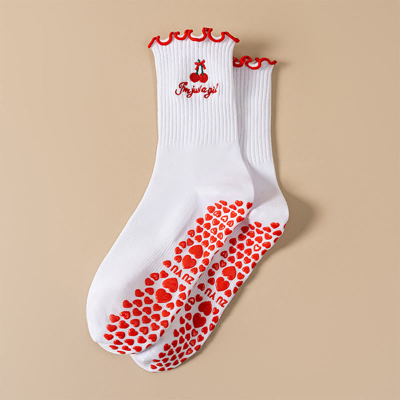 Yoga-Socken in Übergröße mit Kirschrot (4 Paar) - Rot - EU36-40 (US3-7) - image 4