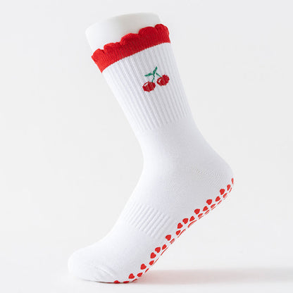 Kirschherz-Schleifen-Avocado-Socken mit rutschfester Oberfläche (4 Paar) - image 2