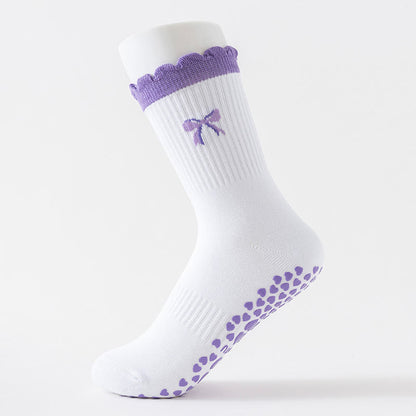 Kirschherz-Schleifen-Avocado-Socken mit rutschfester Oberfläche (4 Paar) - image 1