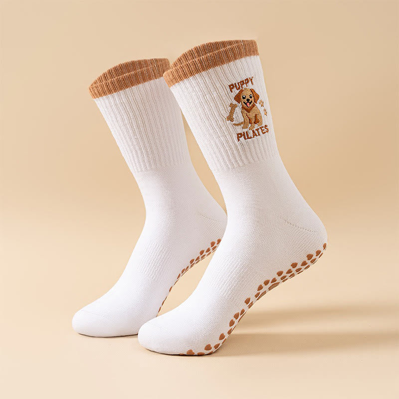 Yoga-Socken mit Welpenmotiv in Übergröße (3 Paar) - image 1