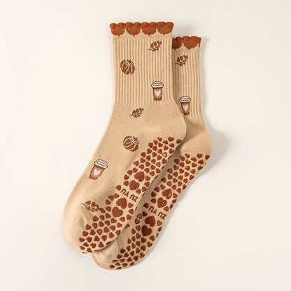 Socken mit Erdbeer-Kaffeebecher-Motiv und rutschfester Oberfläche (2 Paar) - image 7