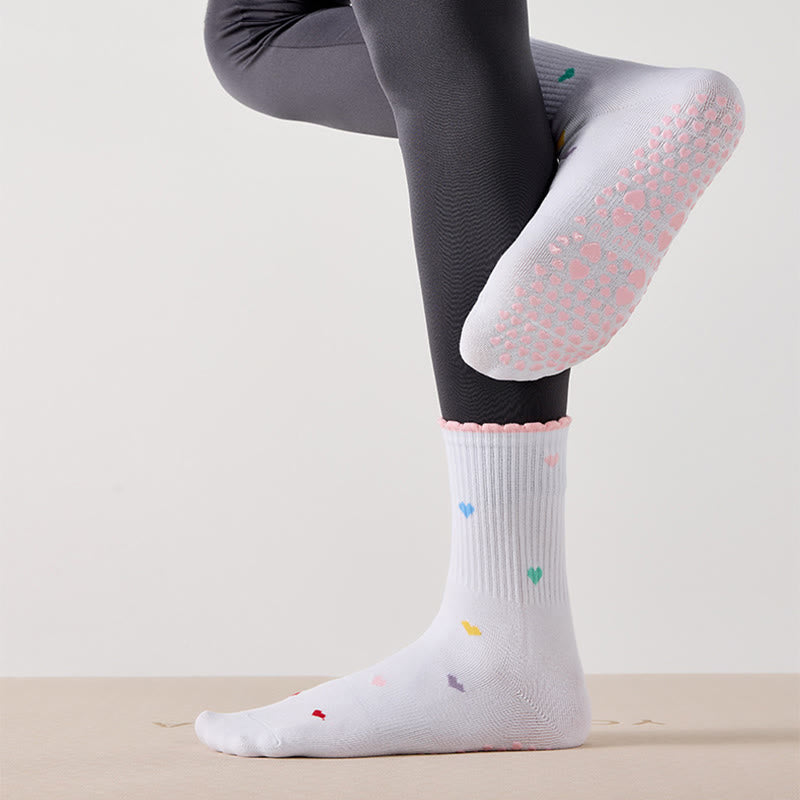 Socken mit Blumen-Kirsch-Herz-Sockengriff (4 Paar) - image 3