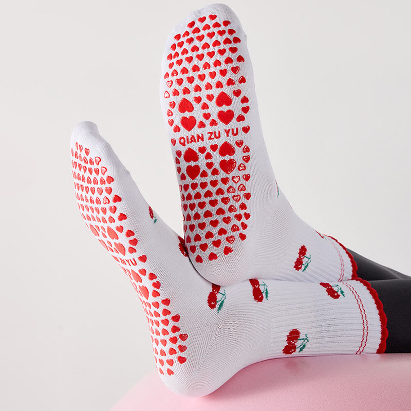 Socken mit Blumen-Kirsch-Herz-Sockengriff (4 Paar) - image 5