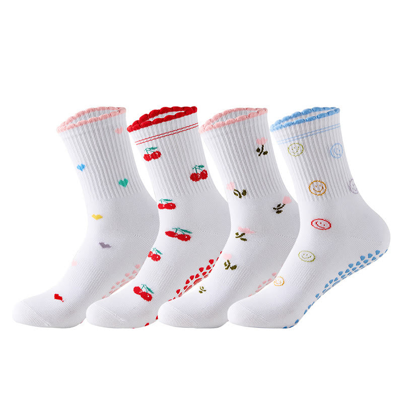 Socken mit Blumen-Kirsch-Herz-Sockengriff (4 Paar) - Mehrfarbig - EU36-40 (US3-7) - image 11