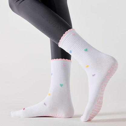 Yoga-Socken mit Kirschblumenherz (4 Paar) - image 6