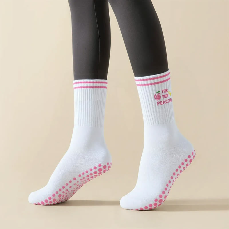 Pinke Pfirsichfarbene Socken mit rutschfester Oberfläche (3 Paar) - image 2