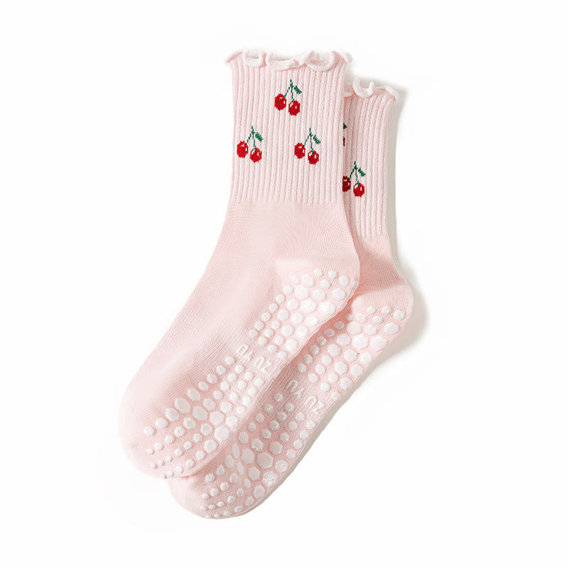 Kirsch-Zitronen-Socken mit rutschfester Oberfläche (3 Paar) - Rosa - EU36-40 (US3-7) - image 13