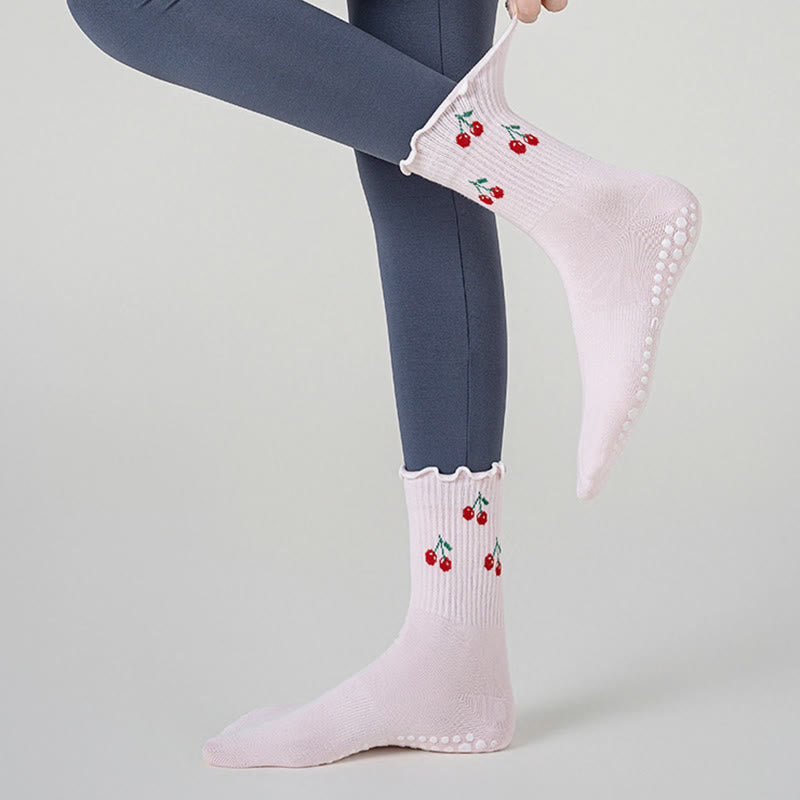Kirsch-Zitronen-Socken mit rutschfester Oberfläche (3 Paar) - image 1