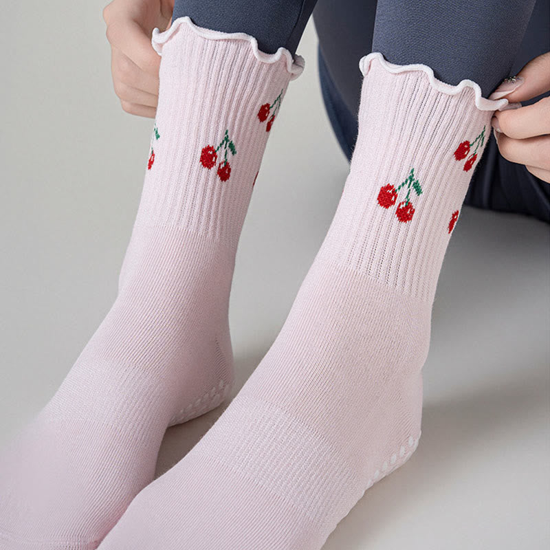 Kirsch-Zitronen-Socken mit rutschfester Oberfläche (3 Paar) - image 3
