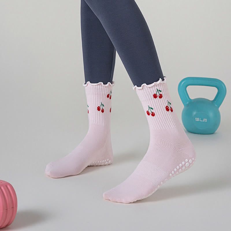 Kirsch-Zitronen-Socken mit rutschfester Oberfläche (3 Paar) - image 2