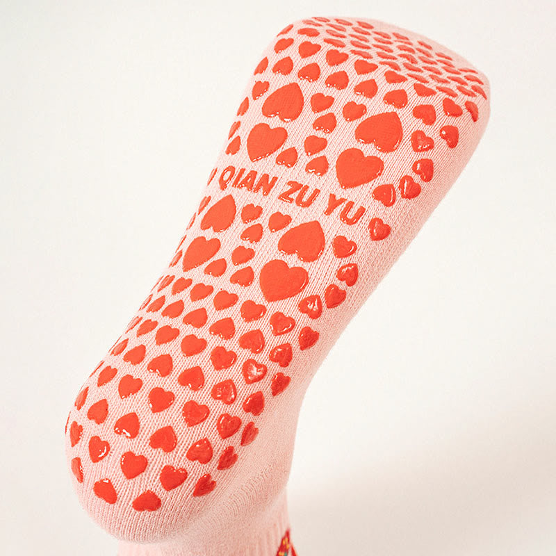 Erdbeer-Kirsch-Herz-Socken mit rutschfester Sohle (3 Paar) - image 12