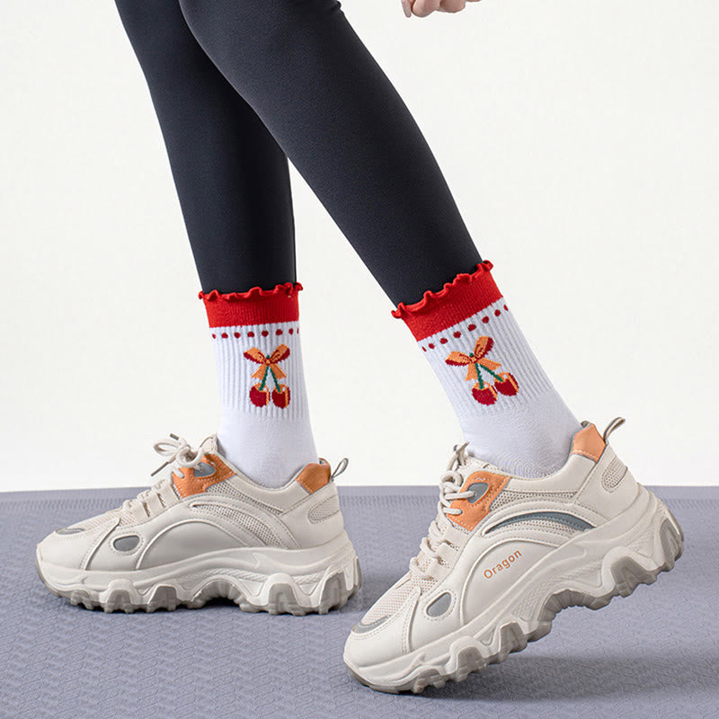 Erdbeer-Kirsch-Herz-Socken mit rutschfester Sohle (3 Paar) - image 10
