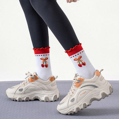 Erdbeer-Kirsch-Herz-Socken mit rutschfester Sohle (3 Paar) - image 10