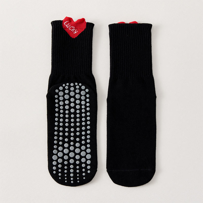 Lucky Heart Grip Socken (4 Paar) - Schwarz - EU36-40 (US3-7) - image 12