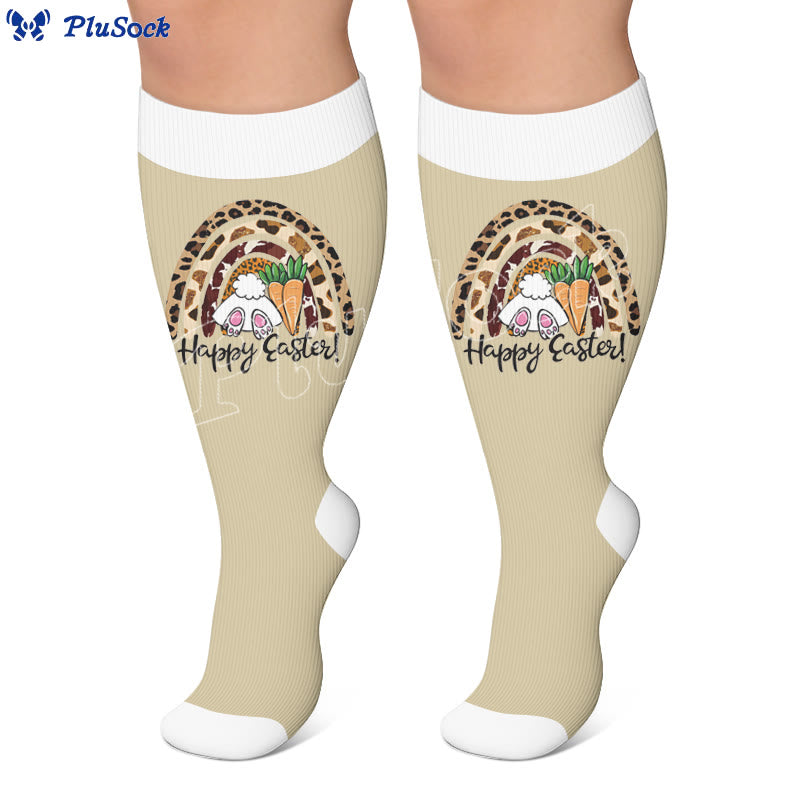Kompressionsstrümpfe mit Osterhasenmuster in Übergröße - image 2