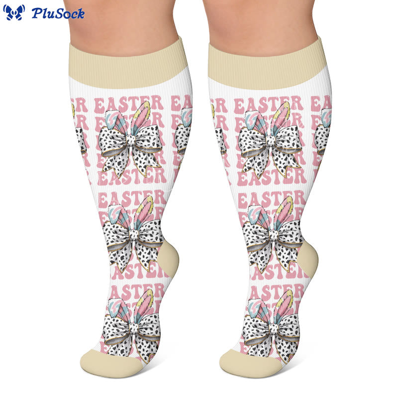Kompressionsstrümpfe mit Osterhasenmuster in Übergröße - image 3