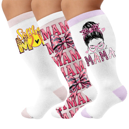 Kompressionsstrümpfe mit Weihnachtsmotiv in Übergröße - Mehrfarbig (3 Paare) - 4XL - image 1